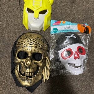 Gold and White Skull Mask for Kids